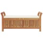 Banco almacenaje jardín con cojín madera maciza de acacia 126cm