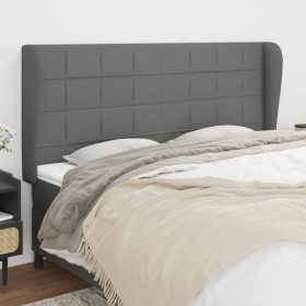 Headboard with dark gray fabric ears 203x23x118/128 cm by vidaXL, Headboards and footboards - Ref: Foro24-3117979, Price: 135...
