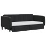 Sofá cama nido con cajones terciopelo negro 90x190 cm