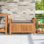 Banco almacenaje jardín con cojín madera maciza de acacia 91 cm