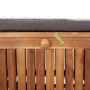 Banco almacenaje jardín con cojín madera maciza de acacia 91 cm