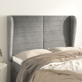 Kopfteil mit hellgrauen Samtohren 147x23x118/128 cm von vidaXL, Kopf- und Fußteile - Ref: Foro24-3118144, Preis: 111,45 €, Ra...