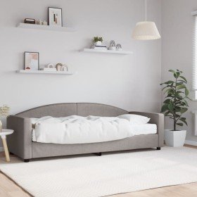 Sofá cama con colchón tela gris taupe 80x200 cm Sofá cama con colchón tela gris taupe 80x200 cm