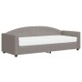 Sofá cama con colchón tela gris taupe 80x200 cm
