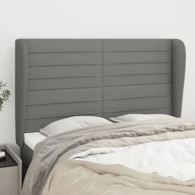 Headboard with dark gray fabric ears 147x23x118/128 cm by vidaXL, Headboards and footboards - Ref: Foro24-3118095, Price: 110...