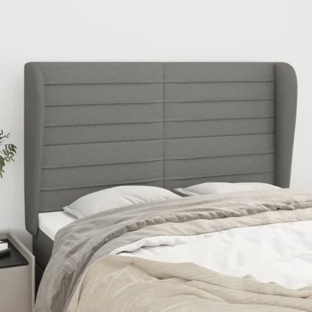 Headboard with dark gray fabric ears 147x23x118/128 cm by vidaXL, Headboards and footboards - Ref: Foro24-3118095, Price: 110...