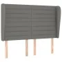 Headboard with dark gray fabric ears 147x23x118/128 cm by vidaXL, Headboards and footboards - Ref: Foro24-3118095, Price: 110...
