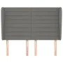 Headboard with dark gray fabric ears 147x23x118/128 cm by vidaXL, Headboards and footboards - Ref: Foro24-3118095, Price: 110...