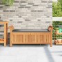 Banco almacenaje jardín con cojín madera maciza de acacia 126cm