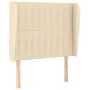 Headboard with cream fabric ears 93x23x118/128 cm by vidaXL, Headboards and footboards - Ref: Foro24-3118181, Price: 84,69 €,...