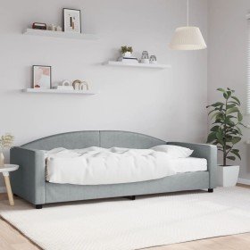 Sofá cama con colchón tela gris claro 90x200 cm en Camas y somieres | Comprar online en Foro24