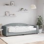 Sofá cama con colchón tela gris claro 90x200 cm