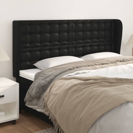 Kopfteil mit Ohren aus schwarzem Kunstleder 163x23x118/128cm von vidaXL, Kopf- und Fußteile - Ref: Foro24-3118052, Preis: 122...