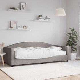 Sofá cama con colchón tela gris taupe 90x200 cm en Camas y somieres | Comprar online en Foro24