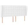 Headboard with white synthetic leather ears 163x23x118/128 cm by vidaXL, Headboards and footboards - Ref: Foro24-3118053, Pri...