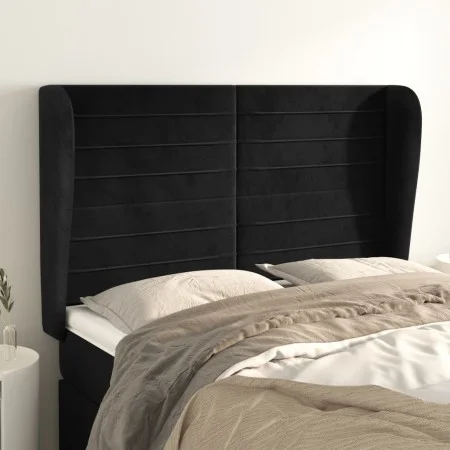 Headboard with black velvet ears 147x23x118/128 cm by vidaXL, Headboards and footboards - Ref: Foro24-3118146, Price: 96,74 €...