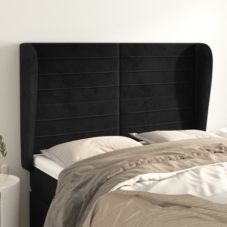 Kopfteil mit Ohren aus schwarzem Samt, 147 x 23 x 118/128 cm von vidaXL, Kopf- und Fußteile - Ref: Foro24-3118146, Preis: 99,...