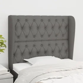 Headboard with dark gray fabric ears 93x23x118/128 cm by vidaXL, Headboards and footboards - Ref: Foro24-3118275, Price: 87,3...