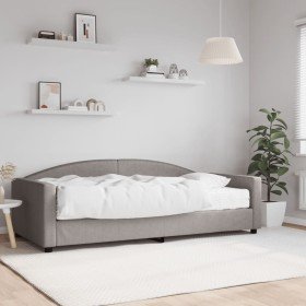 Sofá cama con colchón tela gris taupe 100x200 cm Sofá cama con colchón tela gris taupe 100x200 cm