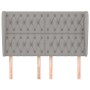 Cabecero con orejas de tela gris claro 147x23x118/128 cm de vidaXL, Cabeceros y pies de cama - Ref: Foro24-3118290, Precio: 1...