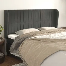 Headboard with dark gray velvet ears 183x23x118/128 cm by vidaXL, Headboards and footboards - Ref: Foro24-3118255, Price: 116...