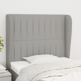 Headboard with light gray fabric ears 93x23x118/128 cm by vidaXL, Headboards and footboards - Ref: Foro24-3118176, Price: 71,...