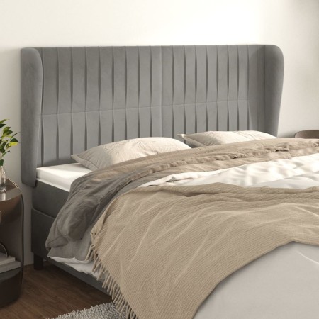 Kopfteil mit hellgrauen Samtohren 203x23x118/128 cm von vidaXL, Kopf- und Fußteile - Ref: Foro24-3118260, Preis: 154,61 €, Ra...