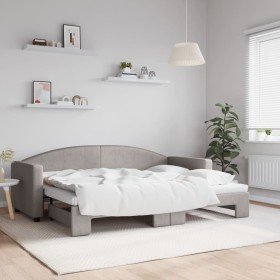 Sofá cama nido tela gris taupe 80x200 cm Sofá cama nido tela gris taupe 80x200 cm