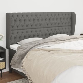 Kopfteil mit dunkelgrauen Stoffohren 203x23x118/128 cm von vidaXL, Kopf- und Fußteile - Ref: Foro24-3118315, Preis: 140,86 €,...