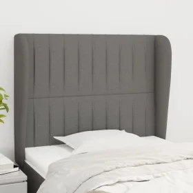Headboard with dark gray fabric ears 93x23x118/128 cm by vidaXL, Headboards and footboards - Ref: Foro24-3118177, Price: 77,1...