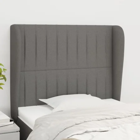 Headboard with dark gray fabric ears 93x23x118/128 cm by vidaXL, Headboards and footboards - Ref: Foro24-3118177, Price: 77,1...