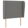 Headboard with dark gray fabric ears 93x23x118/128 cm by vidaXL, Headboards and footboards - Ref: Foro24-3118177, Price: 77,1...