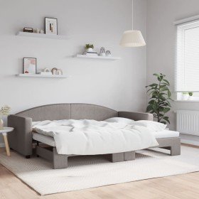Sofá cama nido tela gris taupe 90x200 cm en Camas y somieres | Comprar online en Foro24