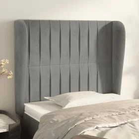 Headboard with light gray velvet ears 93x23x118/128 cm by vidaXL, Headboards and footboards - Ref: Foro24-3118230, Price: 79,...