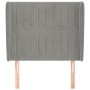 Kopfteil mit hellgrauen Samtohren 93x23x118/128 cm von vidaXL, Kopf- und Fußteile - Ref: Foro24-3118230, Preis: 83,50 €, Raba...