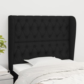 Kopfteil mit Ohren aus schwarzem Stoff, 93 x 23 x 118/128 cm von vidaXL, Kopf- und Fußteile - Ref: Foro24-3118276, Preis: 83,...