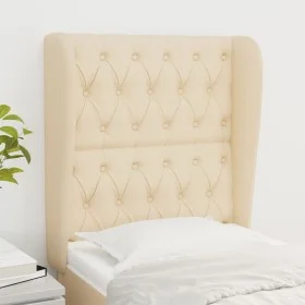 Headboard with cream fabric ears 83x23x118/128 cm by vidaXL, Headboards and footboards - Ref: Foro24-3118271, Price: 93,71 €,...