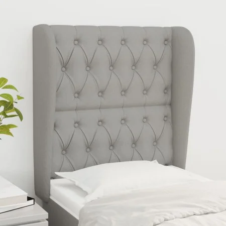 Headboard with light gray fabric ears 83x23x118/128 cm by vidaXL, Headboards and footboards - Ref: Foro24-3118266, Price: 85,...