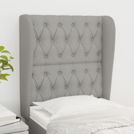 Kopfteil mit hellgrauen Stoffohren 83x23x118/128 cm von vidaXL, Kopf- und Fußteile - Ref: Foro24-3118266, Preis: 87,12 €, Rab...