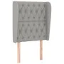 Headboard with light gray fabric ears 83x23x118/128 cm by vidaXL, Headboards and footboards - Ref: Foro24-3118266, Price: 85,...