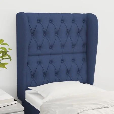 Cabecero con orejas de tela azul 83x23x118/128 cm de vidaXL, Cabeceros y pies de cama - Ref: Foro24-3118272, Precio: 85,37 €,...