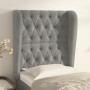 Kopfteil mit hellgrauen Samtohren 83x23x118/128 cm von vidaXL, Kopf- und Fußteile - Ref: Foro24-3118322, Preis: 92,17 €, Raba...