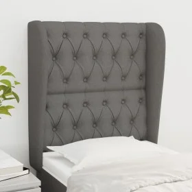 Headboard with dark gray fabric ears 83x23x118/128 cm by vidaXL, Headboards and footboards - Ref: Foro24-3118267, Price: 85,3...