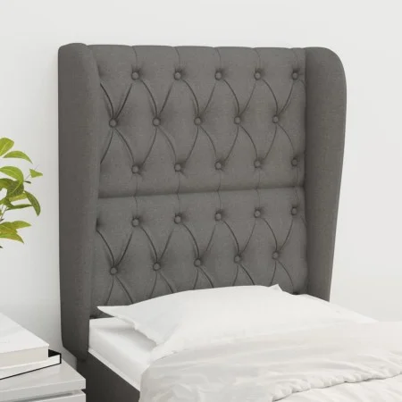 Headboard with dark gray fabric ears 83x23x118/128 cm by vidaXL, Headboards and footboards - Ref: Foro24-3118267, Price: 85,3...