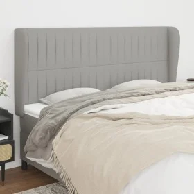 Headboard with light gray fabric ears 183x23x118/128 cm by vidaXL, Headboards and footboards - Ref: Foro24-3118208, Price: 11...