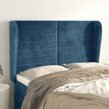 Kopfteil mit dunkelblauen Samtohren 147x23x118/128 cm von vidaXL, Kopf- und Fußteile - Ref: Foro24-3118148, Preis: 118,92 €, ...