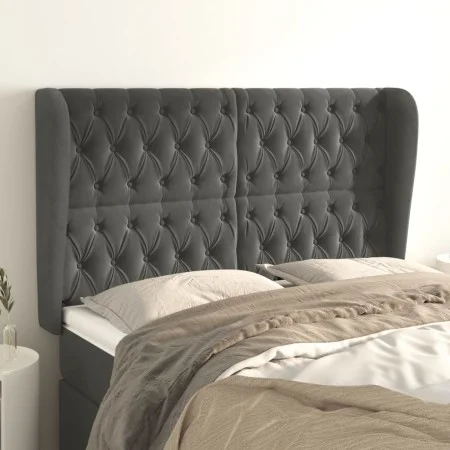 Kopfteil mit dunkelgrauen Samtohren 147x23x118/128 cm von vidaXL, Kopf- und Fußteile - Ref: Foro24-3118341, Preis: 144,73 €, ...