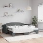 Sofá cama nido con colchón tela gris oscuro 90x190 cm