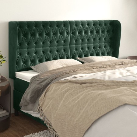 Kopfteil mit dunkelgrünen Samtohren 203x23x118/128cm von vidaXL, Kopf- und Fußteile - Ref: Foro24-3118361, Preis: 197,84 €, R...