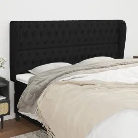Cabecero con orejas de tela negro 183x23x118/128 cm de vidaXL, Cabeceros y pies de cama - Ref: Foro24-3118308, Precio: 143,13...